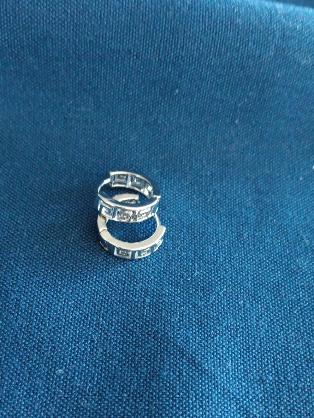 Silver-Tone Greek Key Hoop Earrings - Women Jewelry